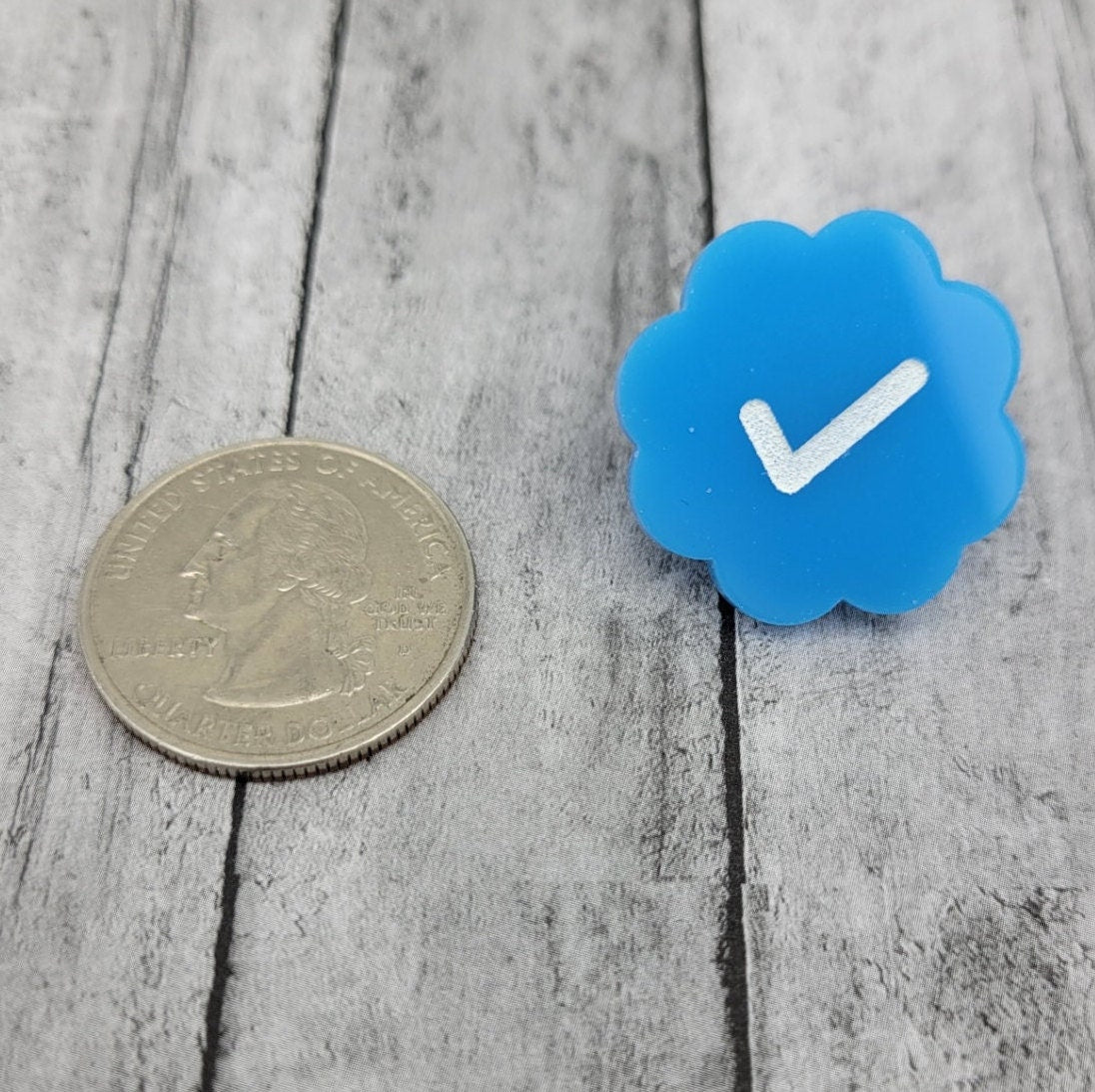 Twitter Verified Lapel Pin Acrylic Blue Checkmark Elon Musk Tweet Funny