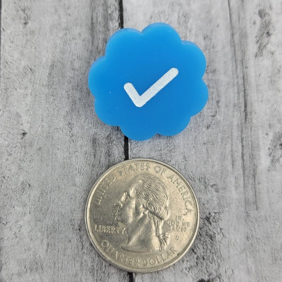 Twitter Verified Lapel Pin Acrylic Blue Checkmark Elon Musk Tweet Funny