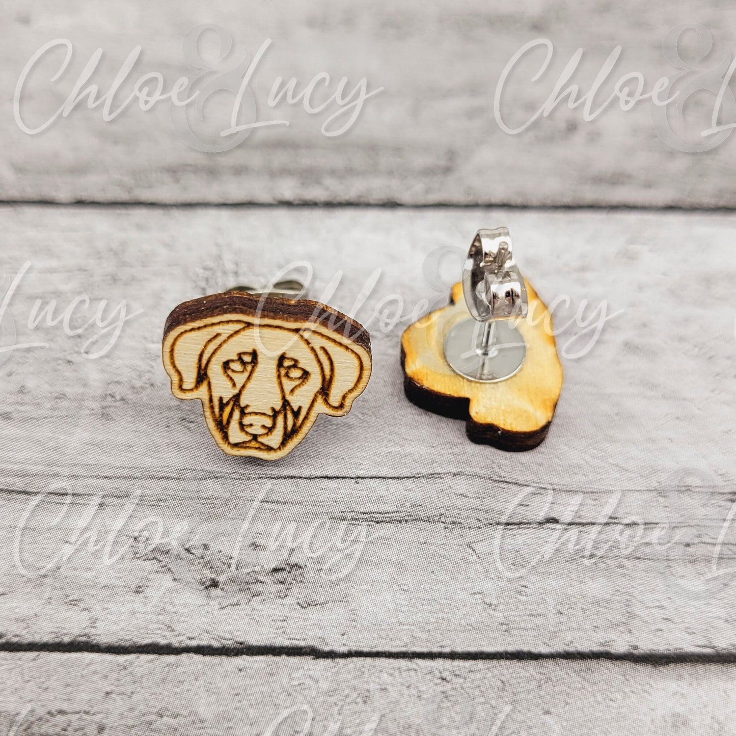 Beauceron Stud Earrings | Natural Ears | Dog Owner | Dog Mom Gift | Post | Stud Earrings | Wood | Stainless Steel | Herding Dog