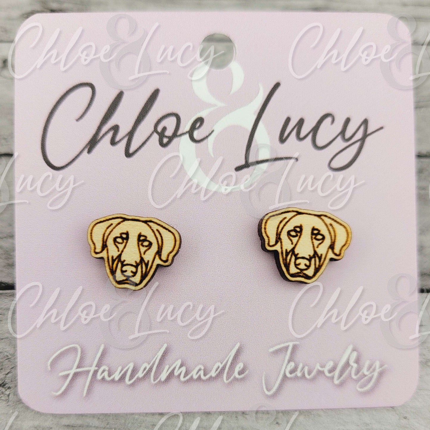 Wooden Beauceron Dog Stud Earrings: Minimalist Puppy Face Jewelry, Pet Mom Accessory