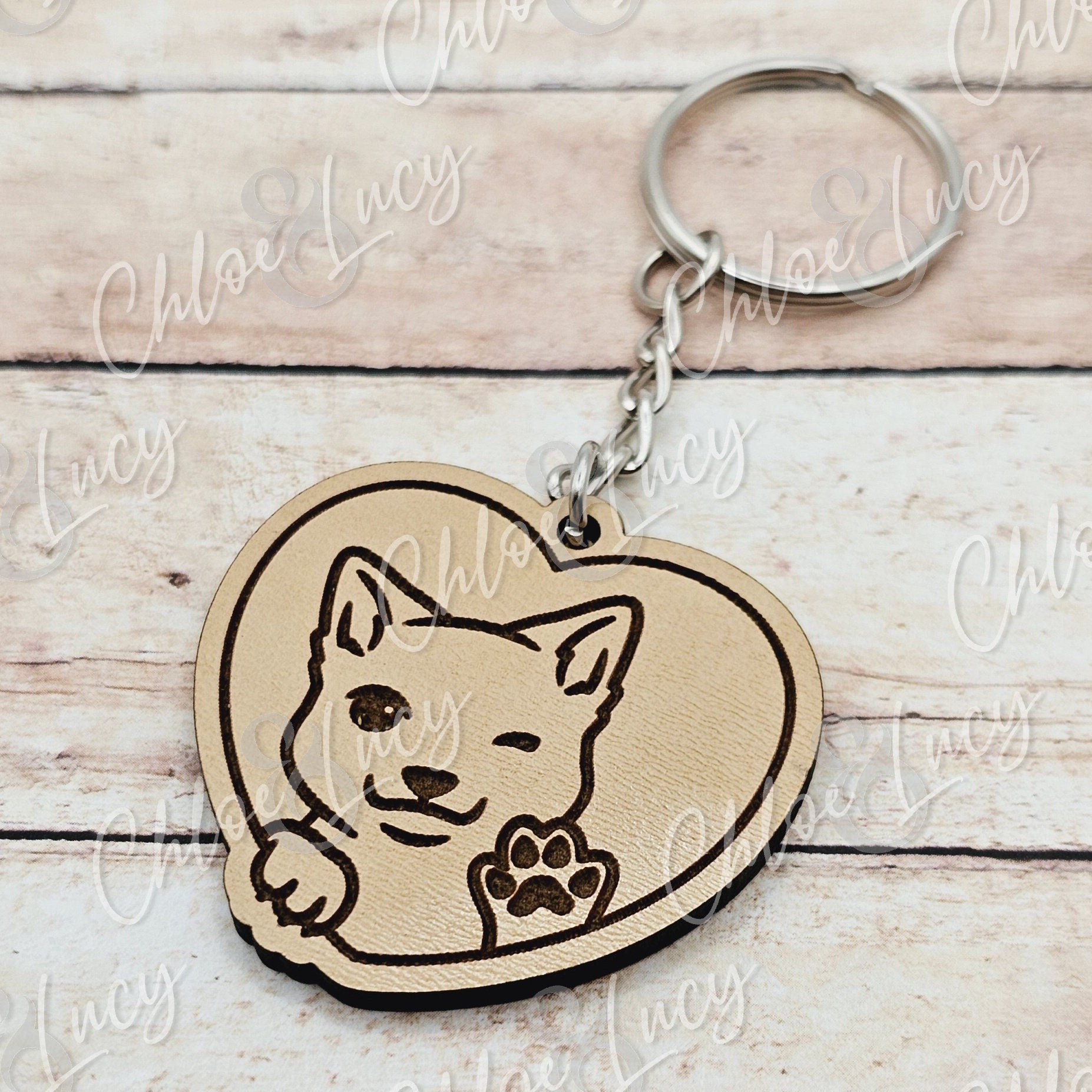 Dog Lover Heart Keychain | Dog Mom | Dog Gift | Waving Dog | Cute Doggo