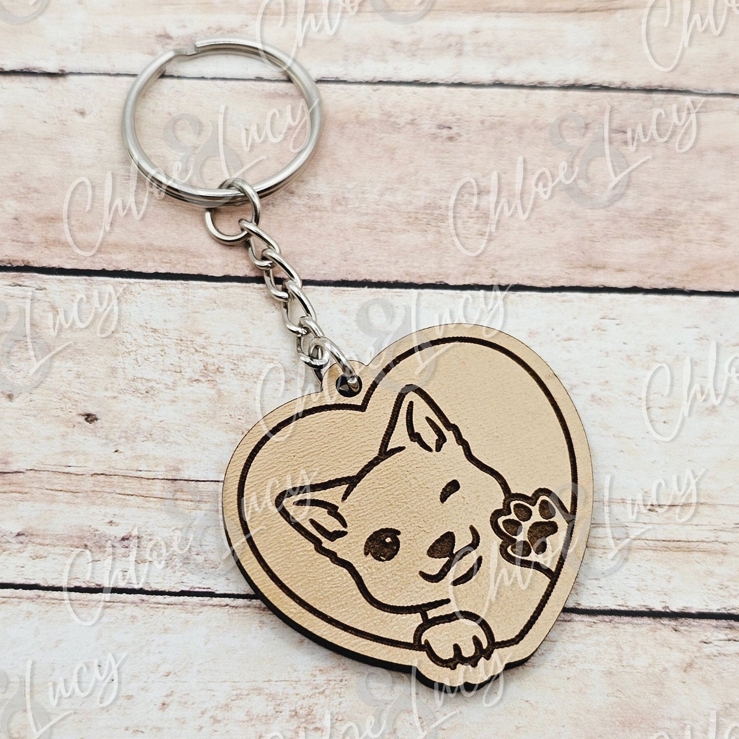 Dog Lover Heart Keychain | Dog Mom | Dog Gift | Waving Dog | Cute Doggo