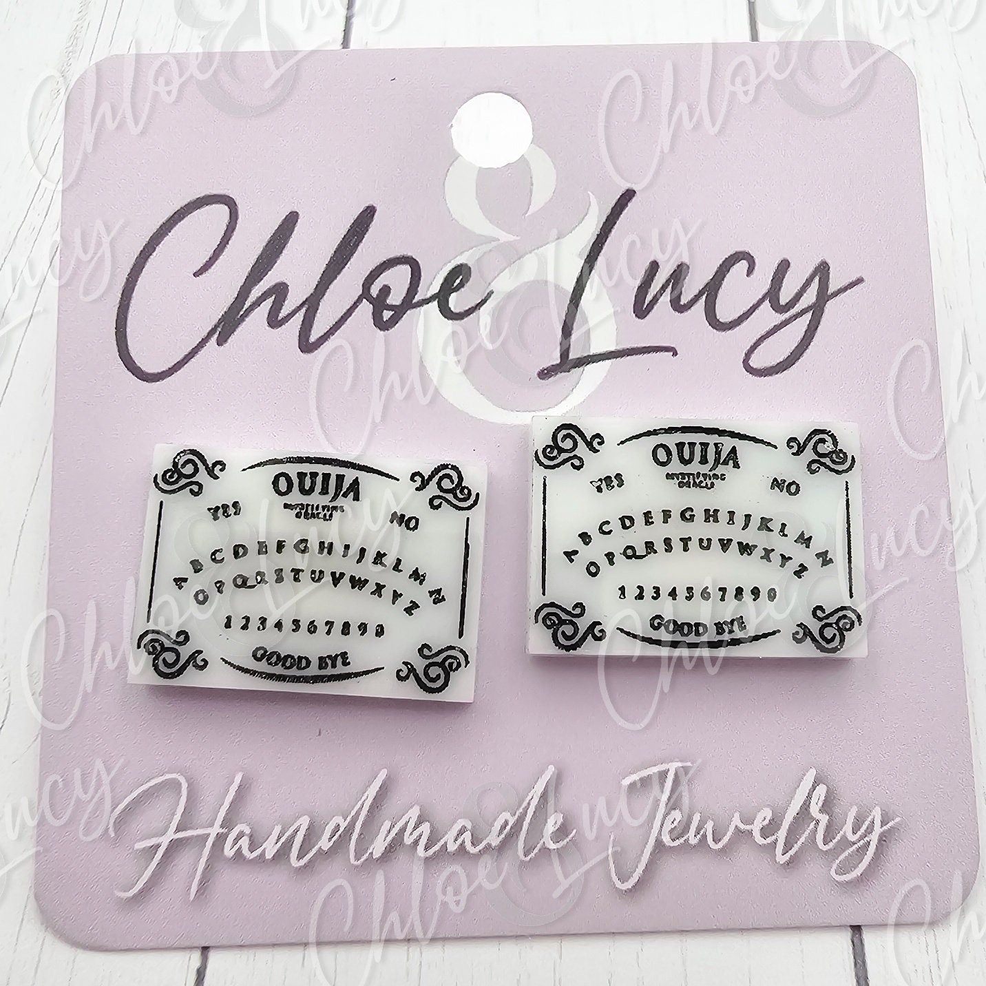 Ouija Board Stud Earrings | Spirit Board Earrings | Spooky Halloween Jewelry