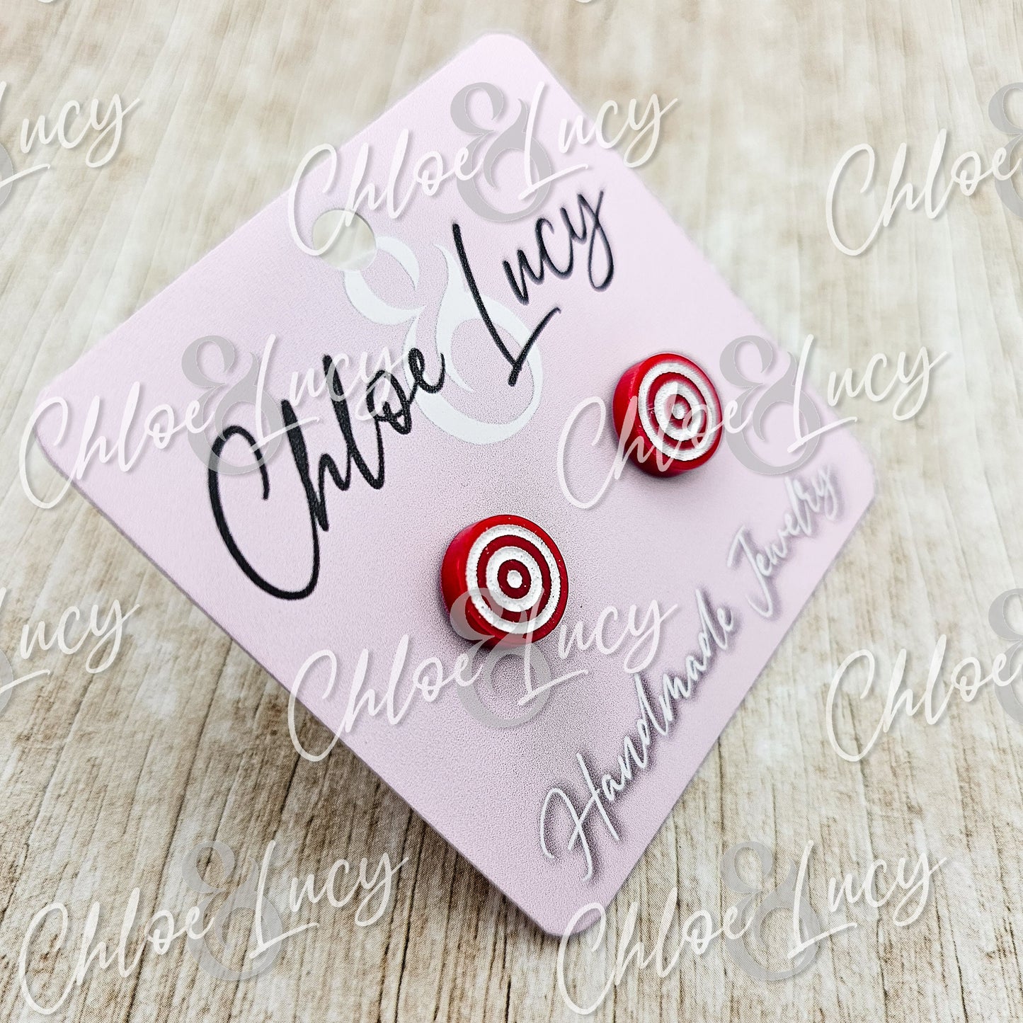 Bullseye Stud Earrings | Red Target Earrings | Archery Gift