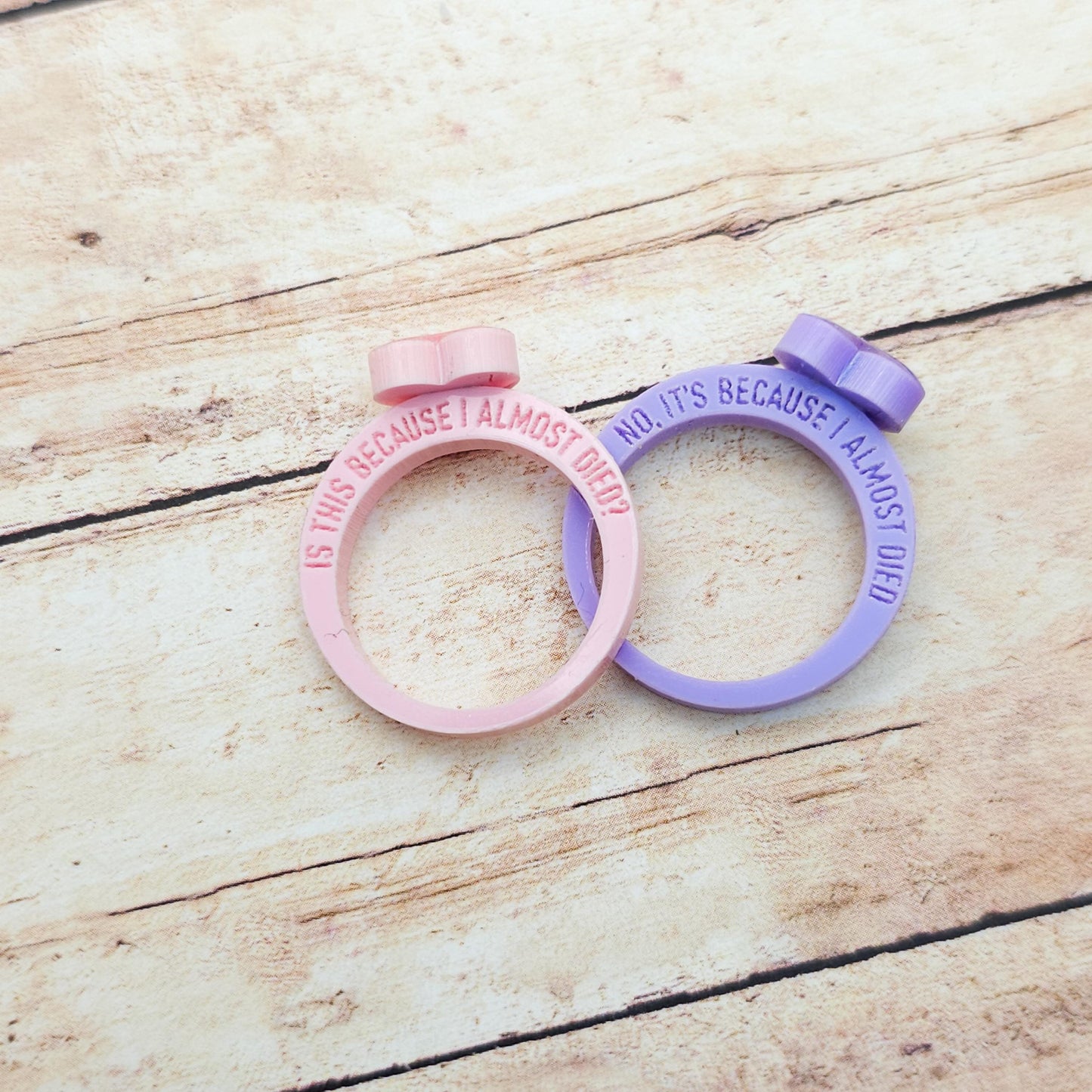 Heated Rivalry Inspired Acrylic Rings Set, Laser Cut Glitter Heart Rings, Funny Proposal Quote Rings, Bookish Couple Jewelry Gift