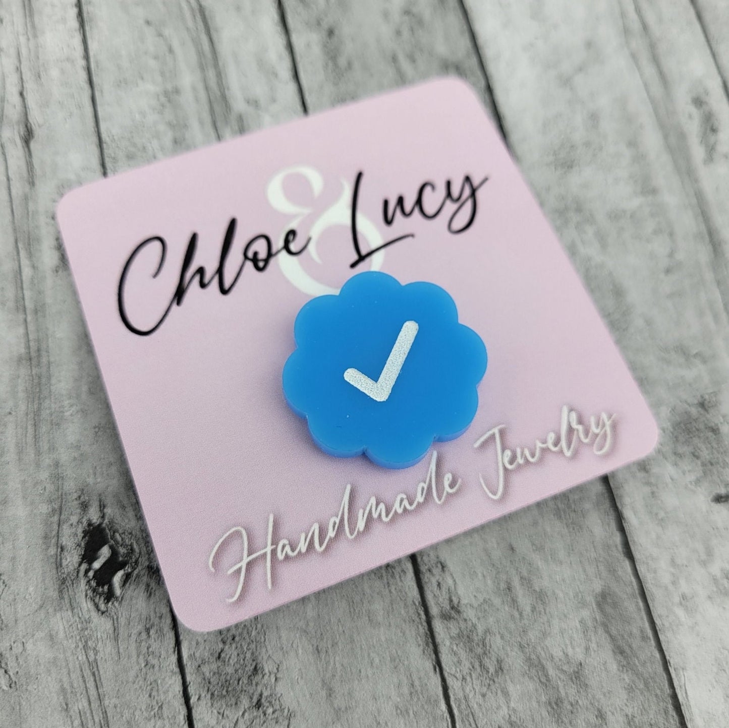 Twitter Verified Lapel Pin Acrylic Blue Checkmark Elon Musk Tweet Funny