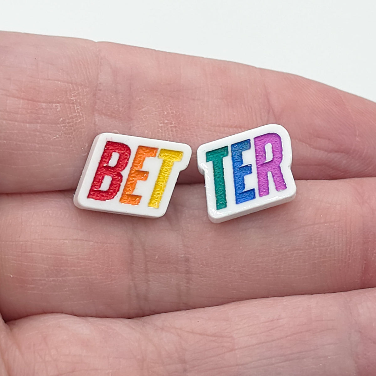 Heated Rivalry "Better" Stud Earrings – Special Edition Rainbow Bet-Ter Acrylic Studs