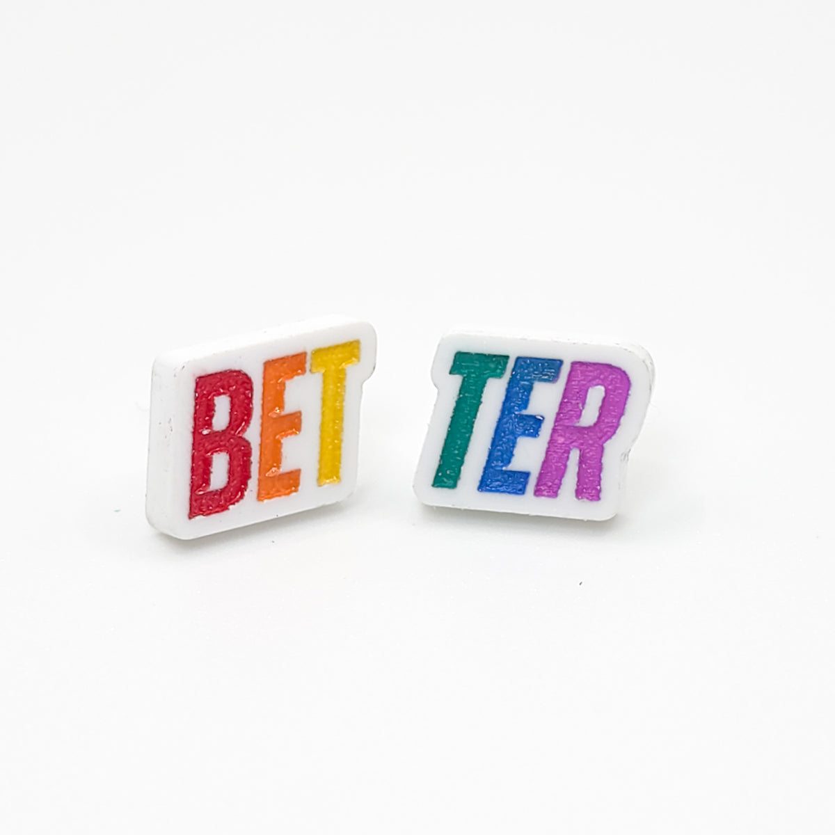 Heated Rivalry "Better" Stud Earrings – Special Edition Rainbow Bet-Ter Acrylic Studs