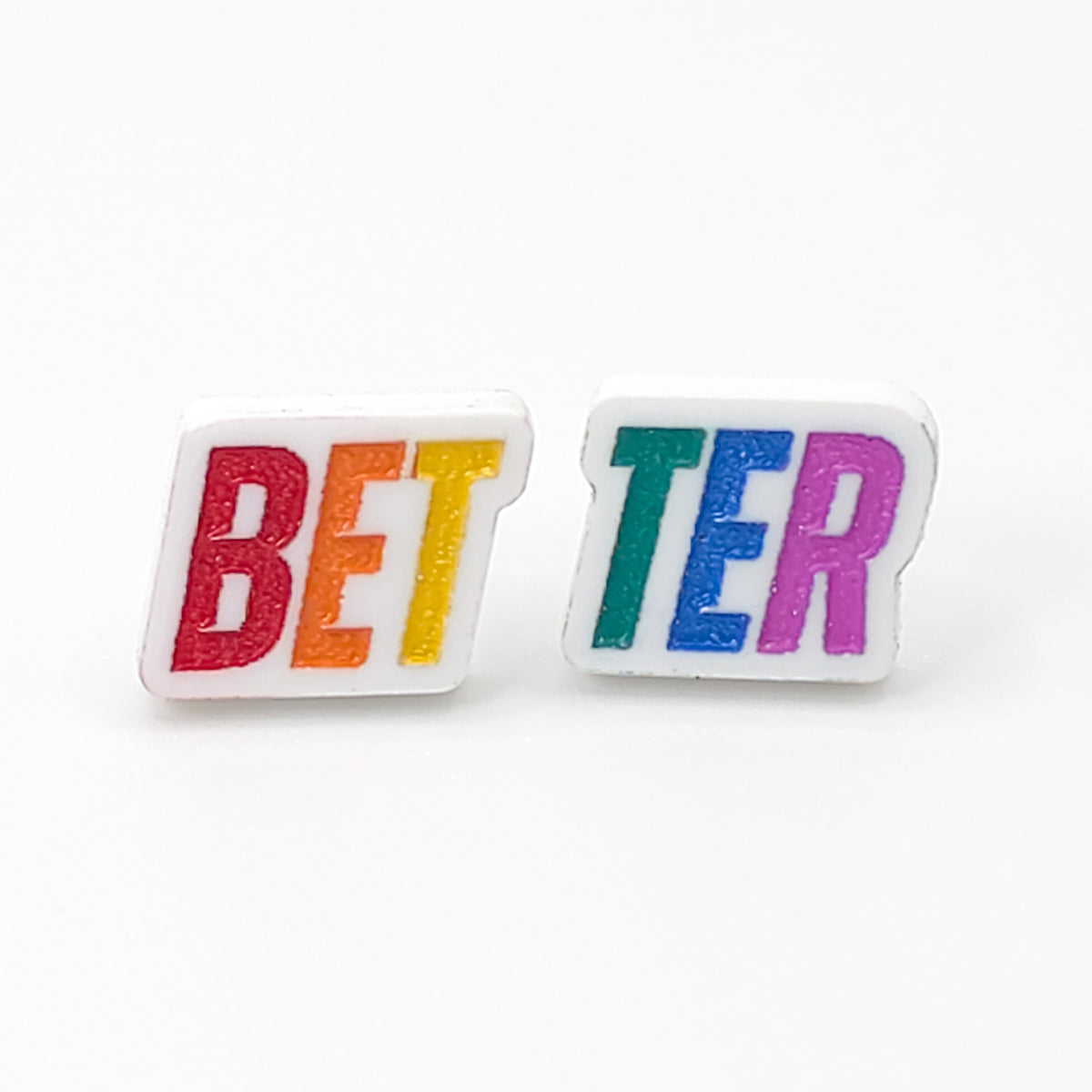 Heated Rivalry "Better" Stud Earrings – Special Edition Rainbow Bet-Ter Acrylic Studs