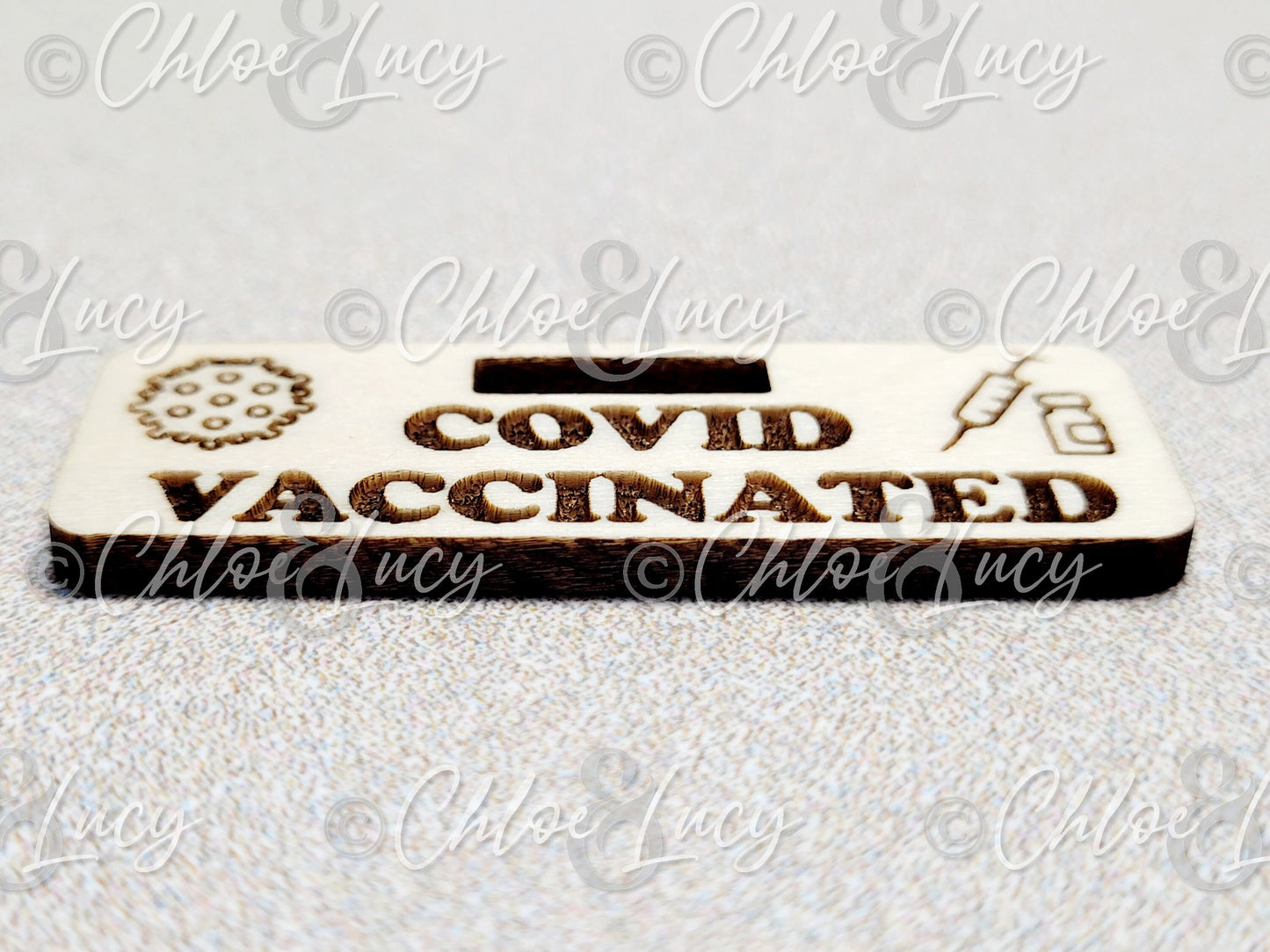 COVID-19 Vaccinated Badge Tag Charm Reel Hospital Employee Vaccine Laser Engraved Nurse Healthcare Gift Doctor CNA