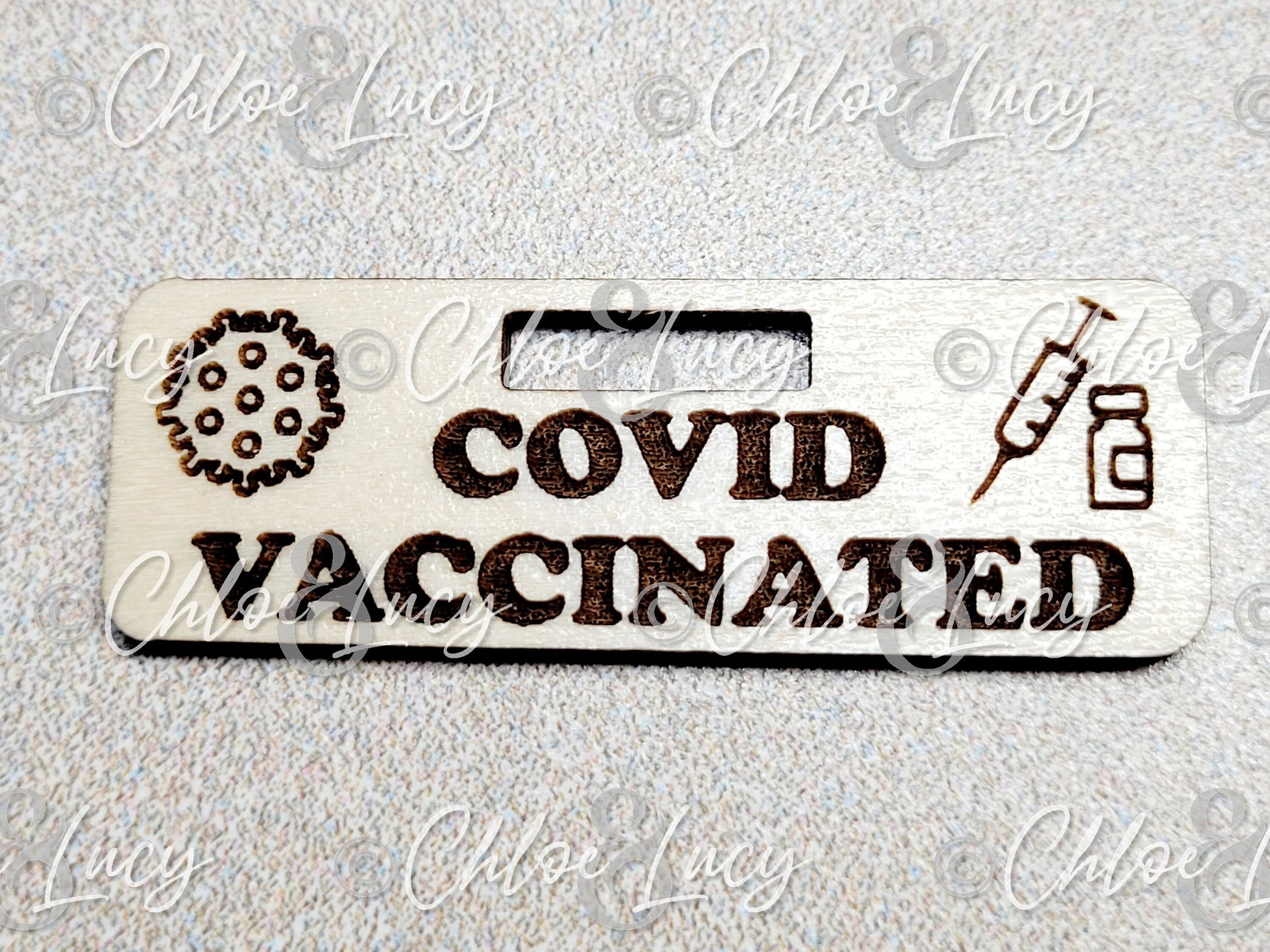 COVID-19 Vaccinated Badge Tag Charm Reel Hospital Employee Vaccine Laser Engraved Nurse Healthcare Gift Doctor CNA