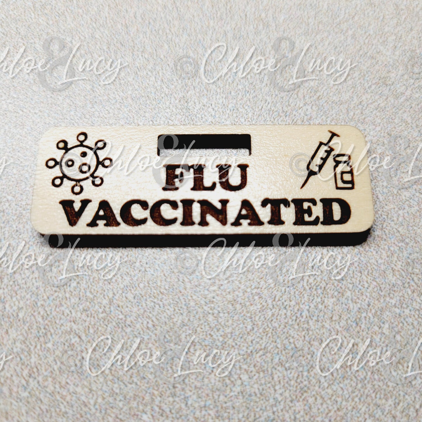 Flu Vaccinated Badge Tag Charm Reel Hospital Employee Vaccine Laser Engraved Nurse Badge Clip Influenza