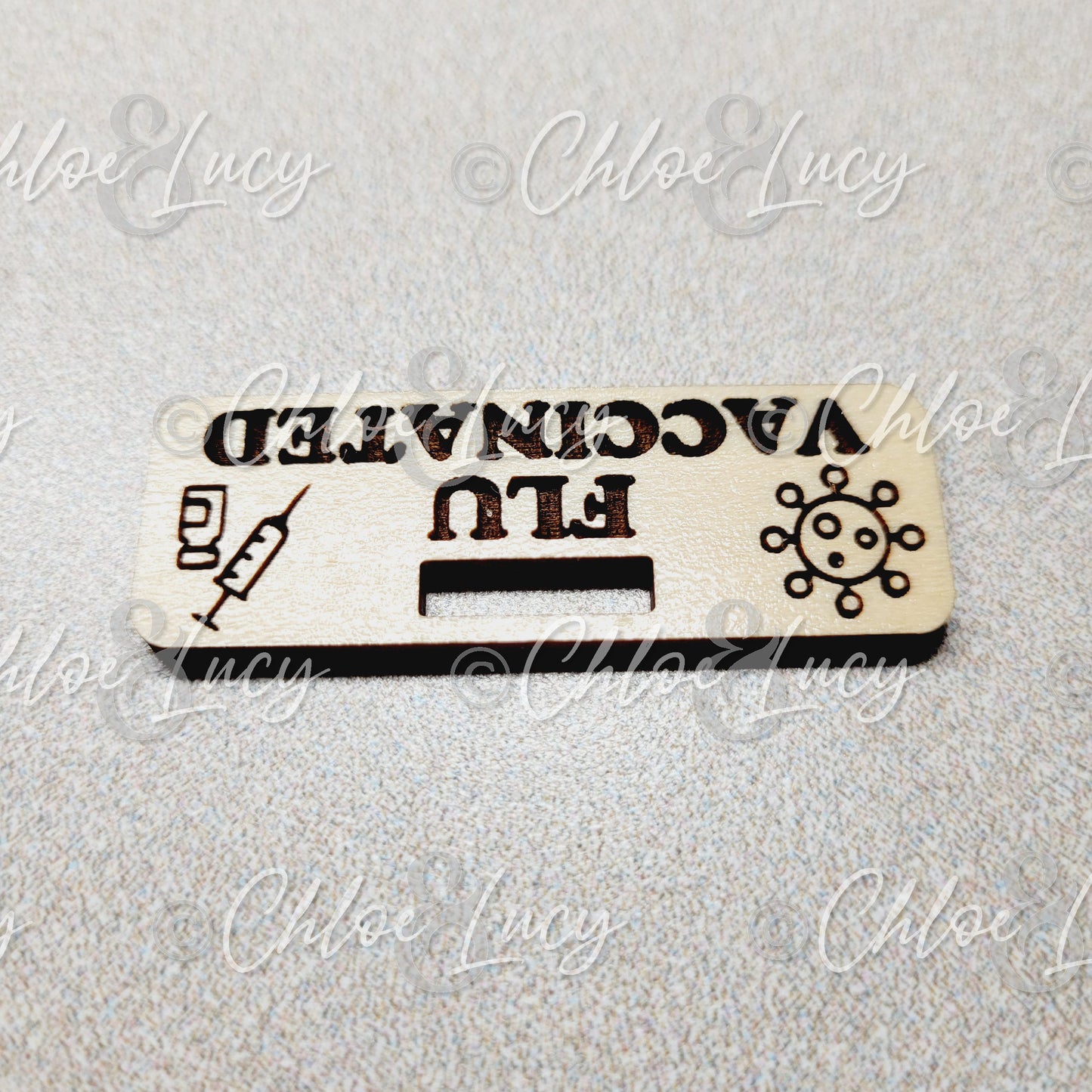 Flu Vaccinated Badge Tag Charm Reel Hospital Employee Vaccine Laser Engraved Nurse Badge Clip Influenza