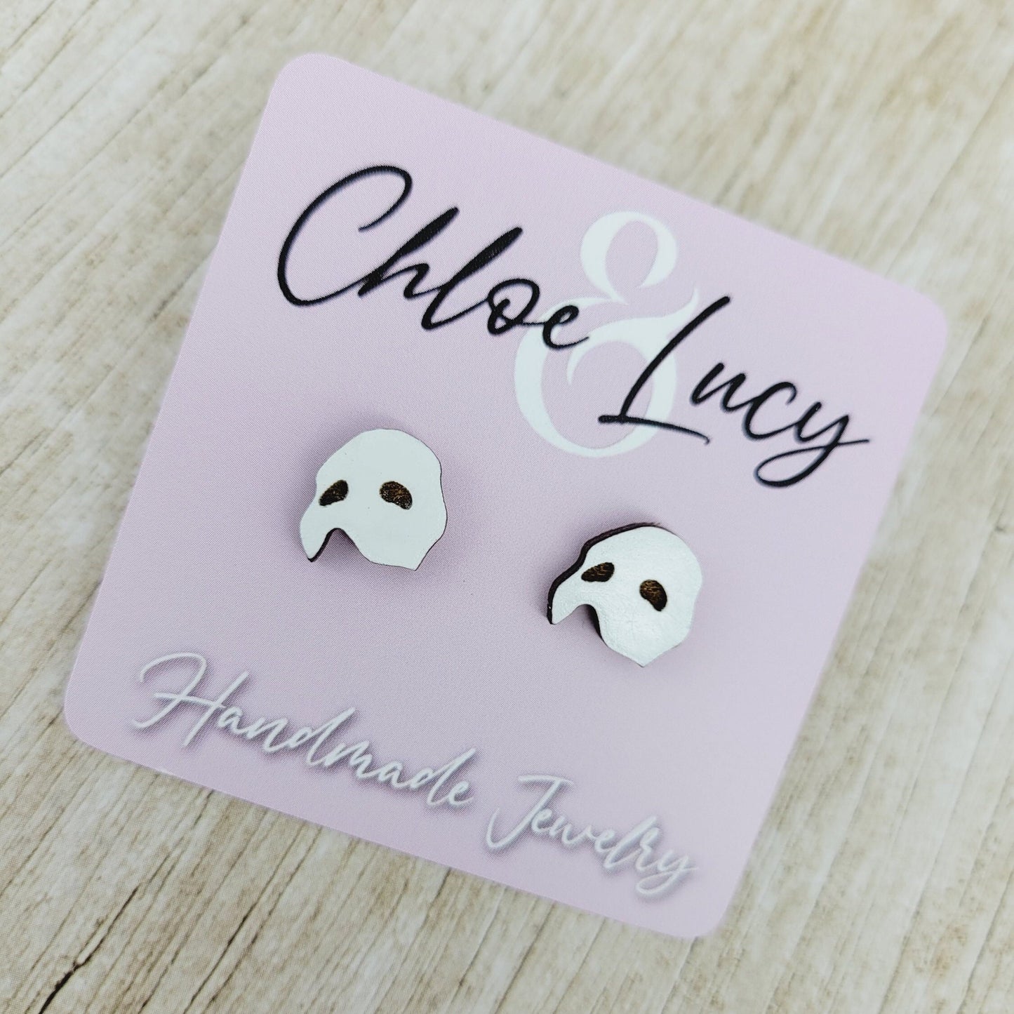 Phantom of the Opera Stud Earrings | Broadway | West End | Musical | Romance | Mask | Post | Stud Earrings | Wood Earrings | Stainless Steel