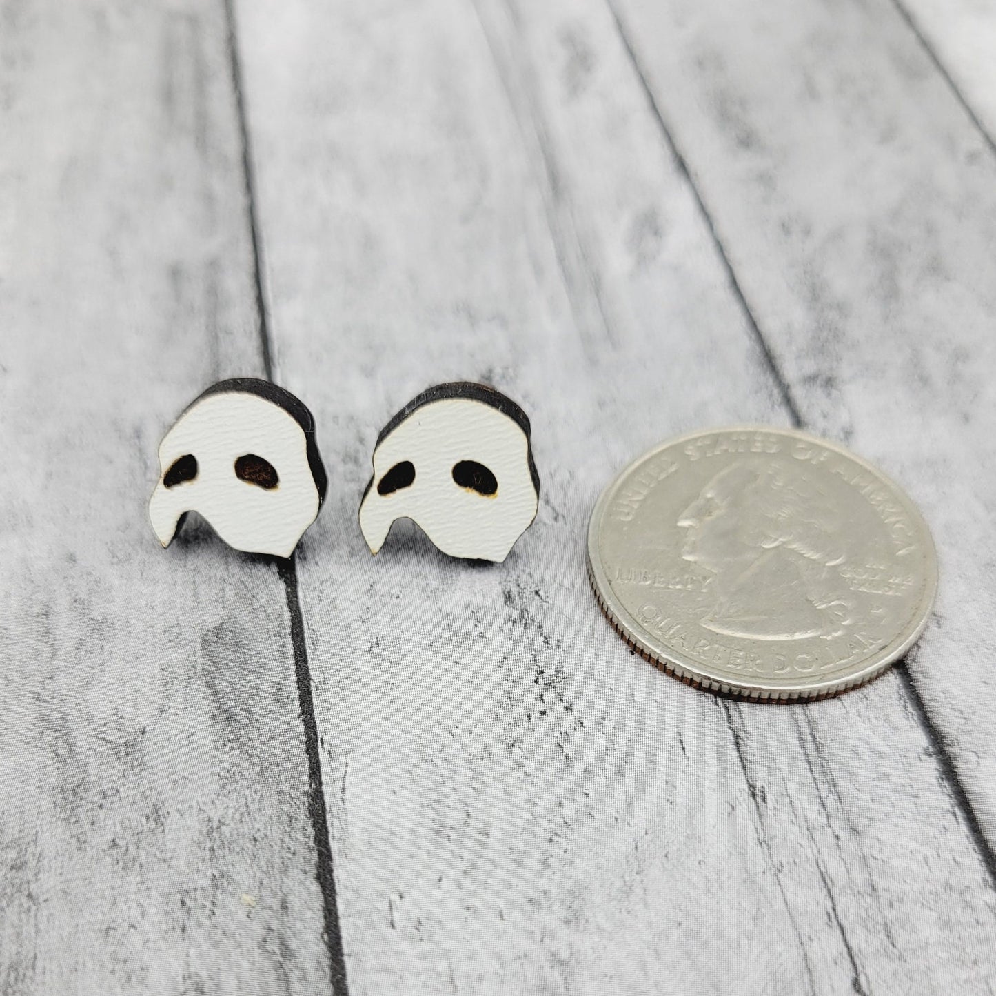 Phantom of the Opera Stud Earrings | Broadway | West End | Musical | Romance | Mask | Post | Stud Earrings | Wood Earrings | Stainless Steel