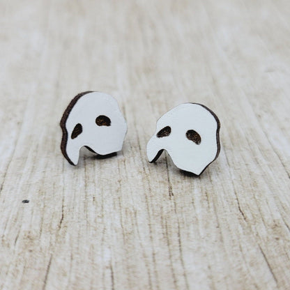 Phantom of the Opera Stud Earrings | Broadway | West End | Musical | Romance | Mask | Post | Stud Earrings | Wood Earrings | Stainless Steel