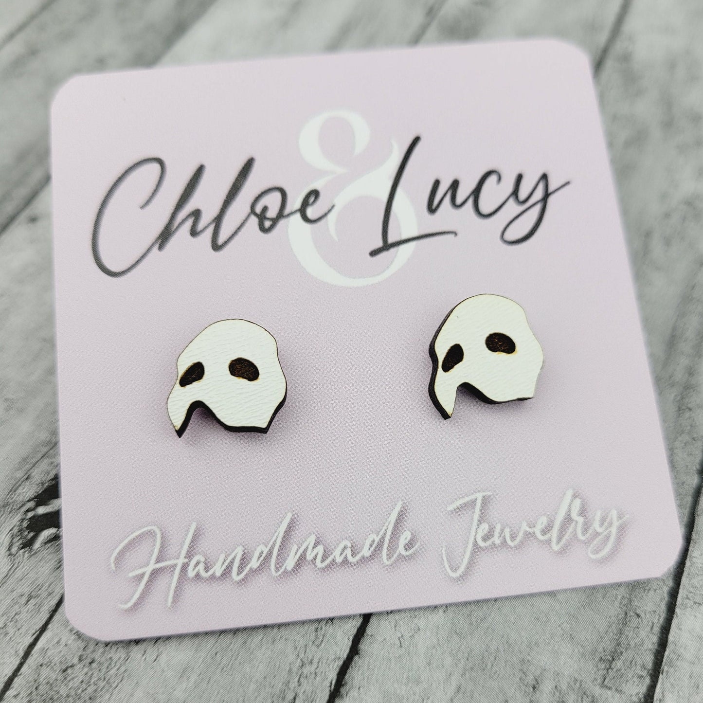 Phantom of the Opera Mask Stud Earrings: Broadway Musical Jewelry