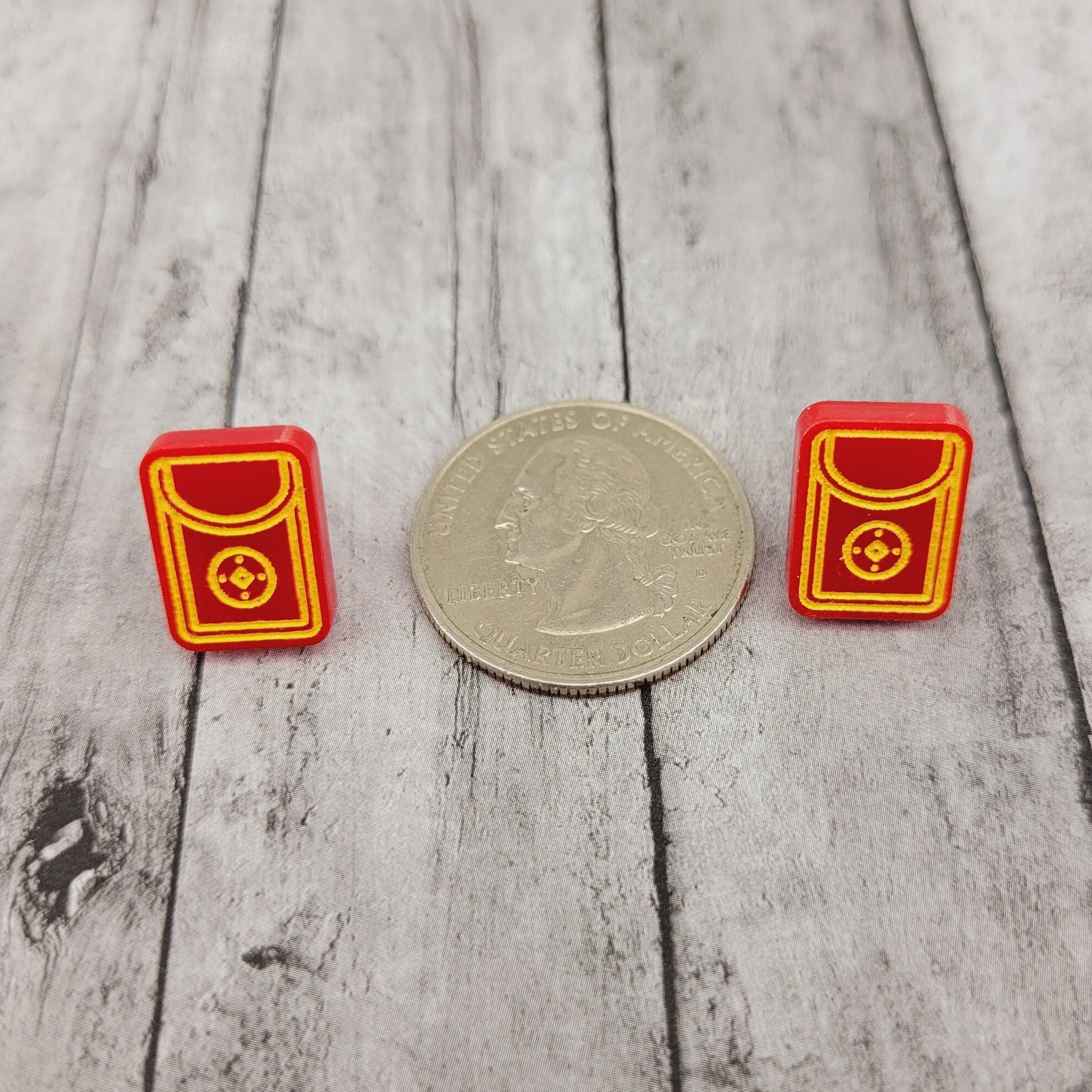 Chinese Lunar New Year Red Envelope Stud Earrings | Red Packet | Hong Bao | Year of the Rabbit | Prosperity | Jewelry | Acrylic