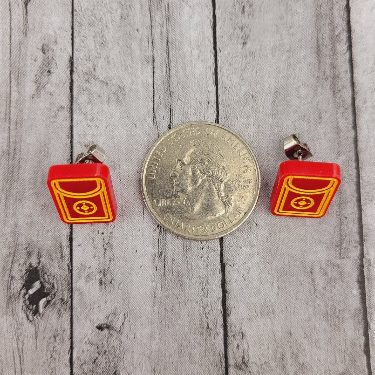 Chinese Lunar New Year Red Envelope Stud Earrings | Red Packet | Hong Bao | Year of the Rabbit | Prosperity | Jewelry | Acrylic