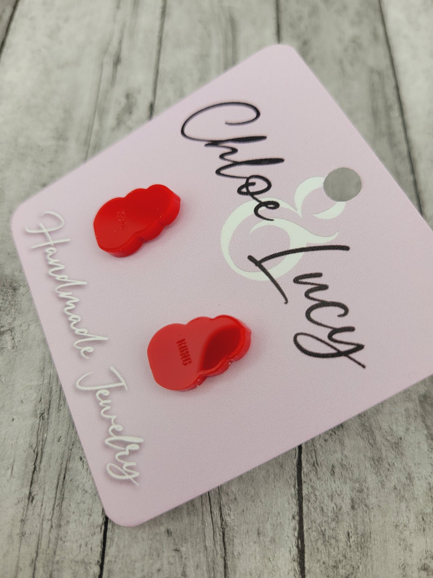 Red Kong Dog Toy Stud Earrings, Stainless Steel Posts