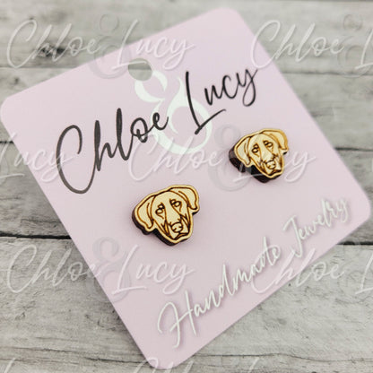 Wooden Beauceron Dog Stud Earrings: Minimalist Puppy Face Jewelry, Pet Mom Accessory