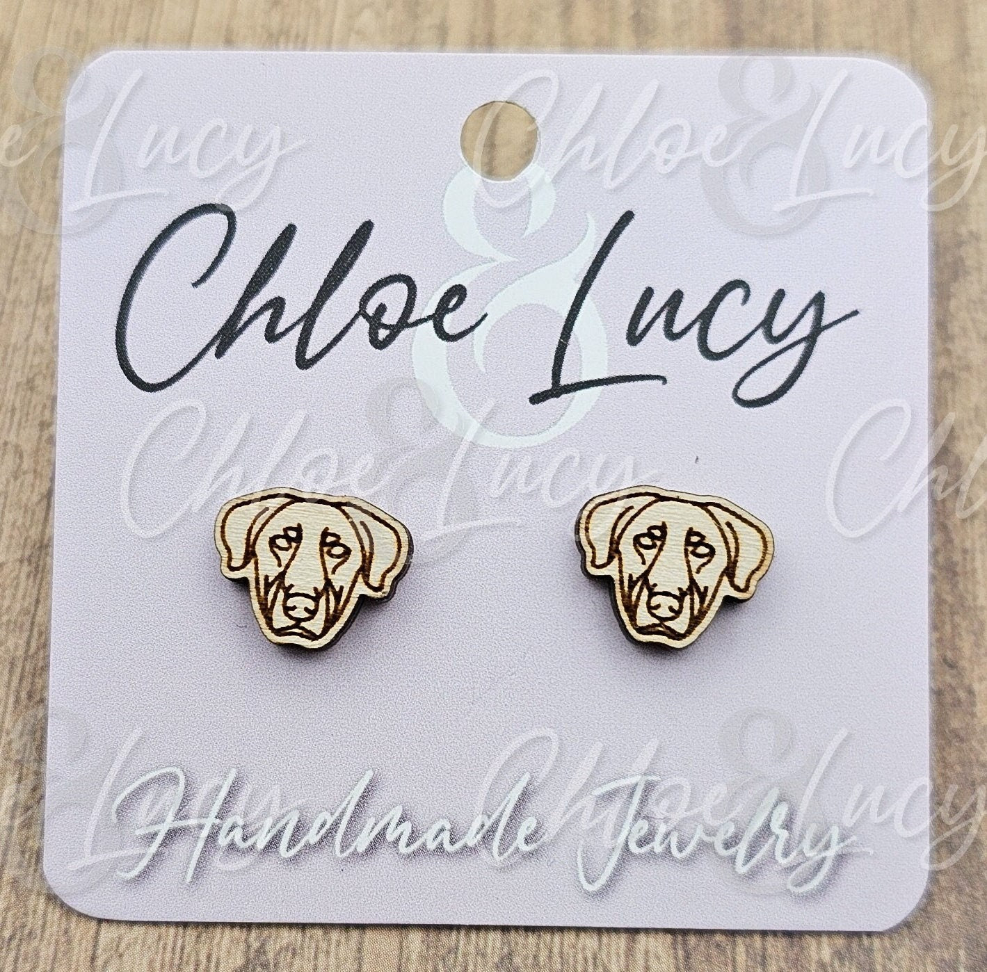 Wooden Beauceron Dog Stud Earrings: Minimalist Puppy Face Jewelry, Pet Mom Accessory