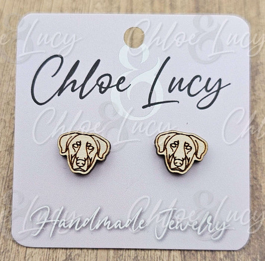 Wooden Beauceron Dog Stud Earrings: Minimalist Puppy Face Jewelry, Pet Mom Accessory