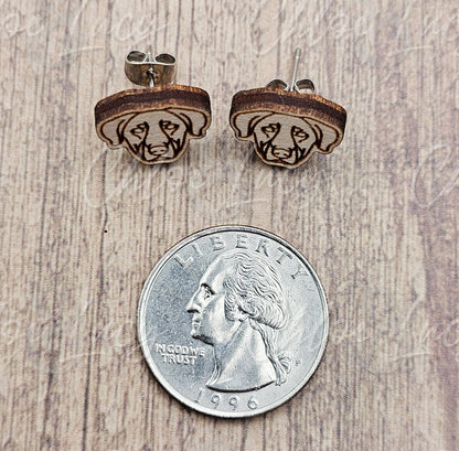 Wooden Beauceron Dog Stud Earrings: Minimalist Puppy Face Jewelry, Pet Mom Accessory