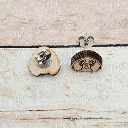 Bloodhound Dog Stud Earrings | Dog Owner | Dog Mom Gift | Post | Stud Earrings | Wood | Stainless Steel | Hunting Dog | Hound Dog