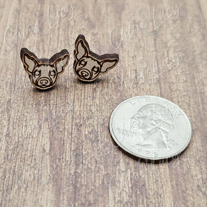 American Hairless Terrier Stud Earrings | Dog Owner | Dog Mom Gift | Dog Gift | Rat Terrier | Dog Owner