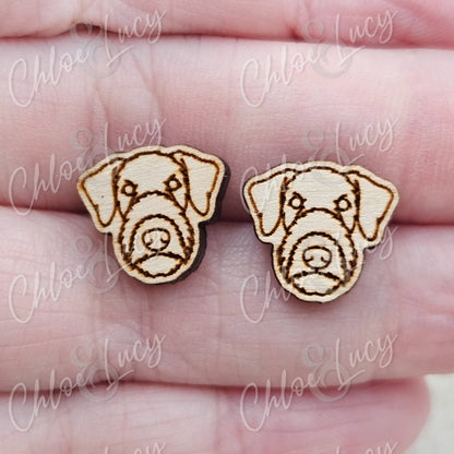 Airedale Terrier Stud Earrings | Dog Owner | Dog Mom Gift | Bingley Terrier | Waterside Terrier | Stud Earrings | Wood | Stainless Steel
