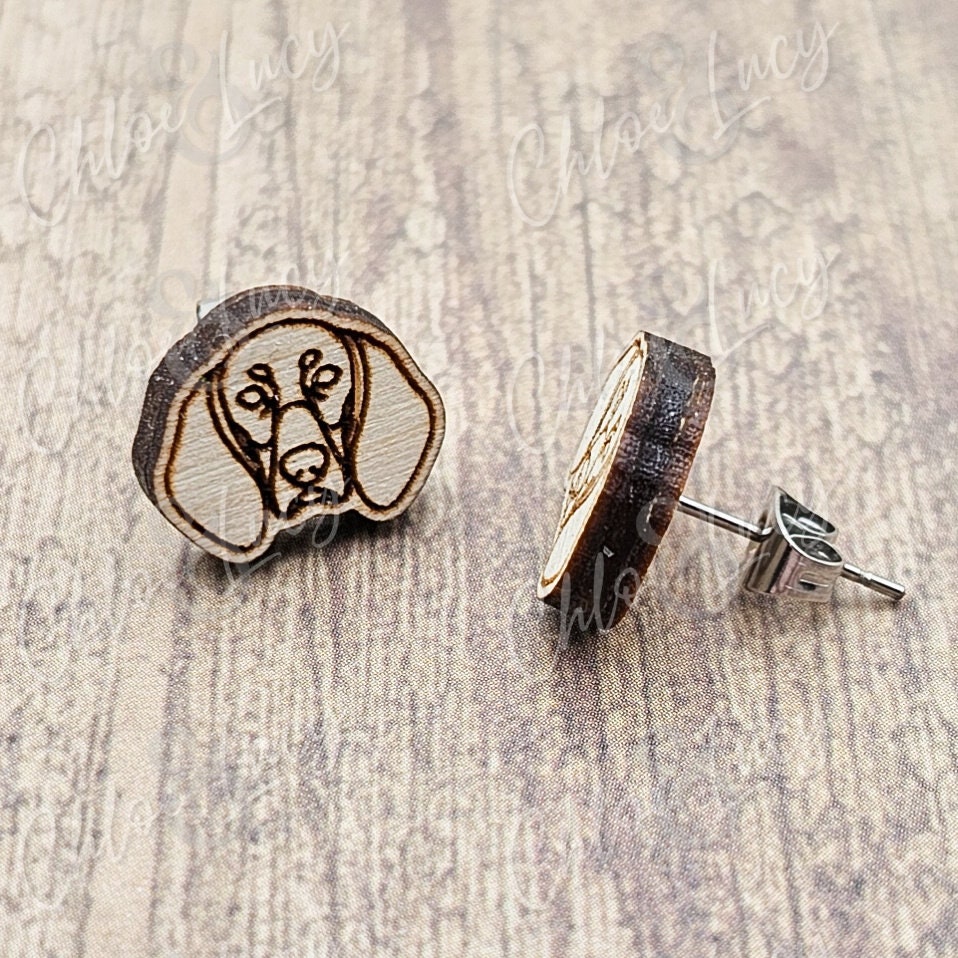 Black and Tan Coonhound Stud Earrings | Hound Dog | Long Ears | Dog Owner Gift | Dog Mom | Post | Stud Earrings | Raccoon Hunting