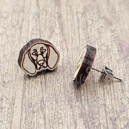 Black and Tan Coonhound Stud Earrings | Hound Dog | Long Ears | Dog Owner Gift | Dog Mom | Post | Stud Earrings | Raccoon Hunting