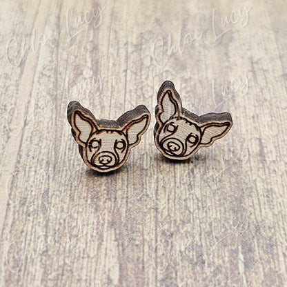 American Hairless Terrier Stud Earrings | Dog Owner | Dog Mom Gift | Dog Gift | Rat Terrier | Dog Owner
