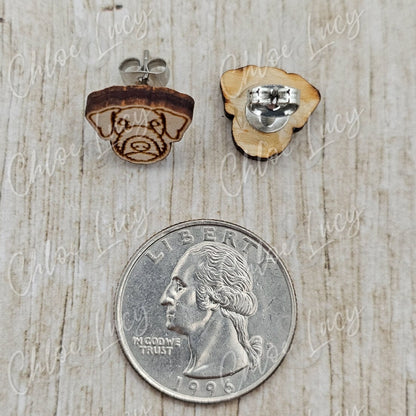 Airedale Terrier Stud Earrings | Dog Owner | Dog Mom Gift | Bingley Terrier | Waterside Terrier | Stud Earrings | Wood | Stainless Steel