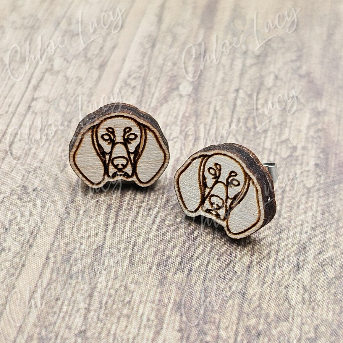 Black and Tan Coonhound Stud Earrings | Hound Dog | Long Ears | Dog Owner Gift | Dog Mom | Post | Stud Earrings | Raccoon Hunting