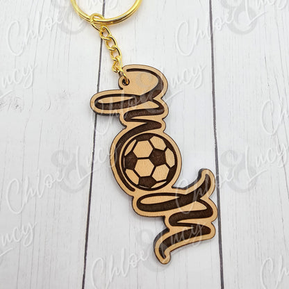 Soccer Mom Keychain for Kids Sports, Football Team Gift, Booster Club Accessory
