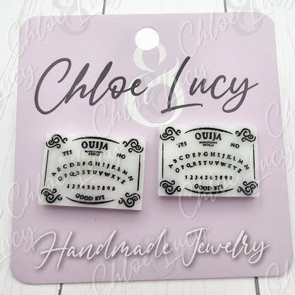 Ouija Board Stud Earrings | Spirit Board Earrings | Spooky Halloween Jewelry