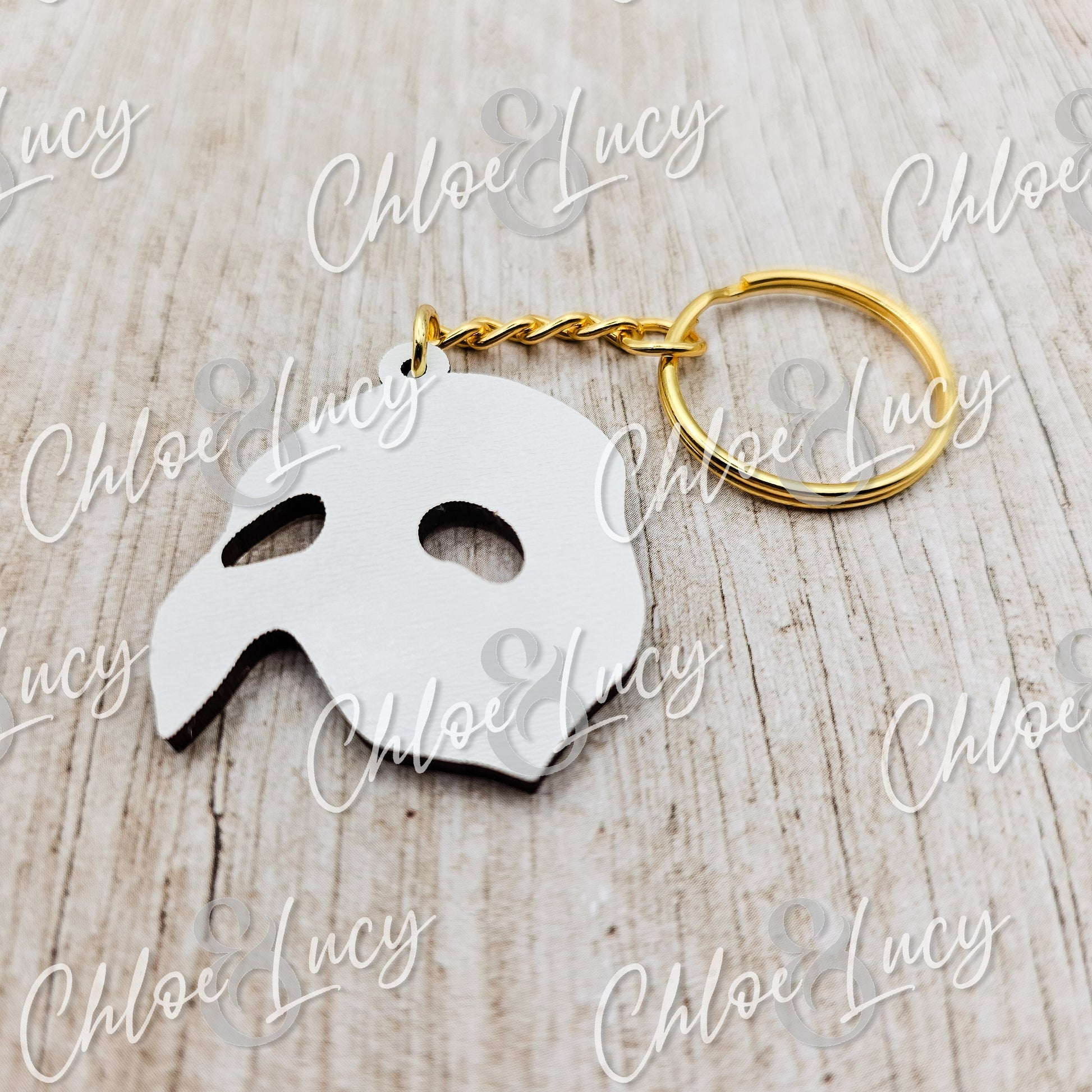 Phantom of the Opera Keychain | Broadway | West End | Musical | Romance | Mask | Wood Keychain | Zipper Pull