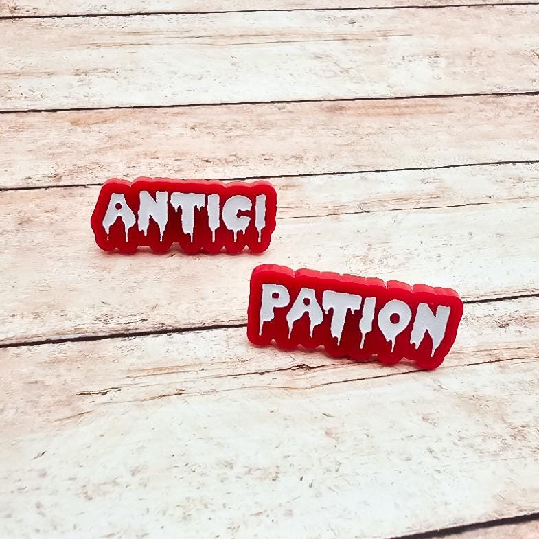 Rocky Horror Picture Show Inspired Lapel Pins: Antici.... PATION! Set of Two Pins | Midnight Screening Accessory | Halloween Jewelry
