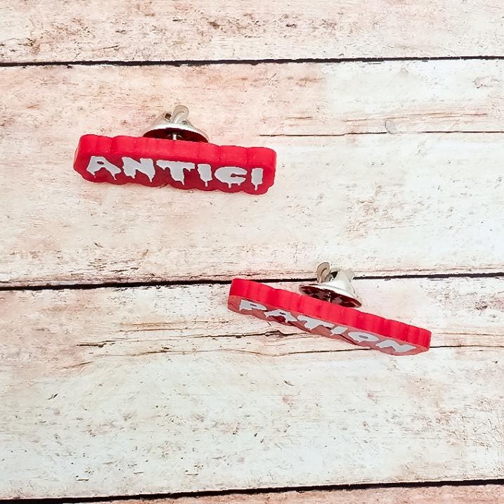 Rocky Horror Picture Show Inspired Lapel Pins: Antici.... PATION! Set of Two Pins | Midnight Screening Accessory | Halloween Jewelry