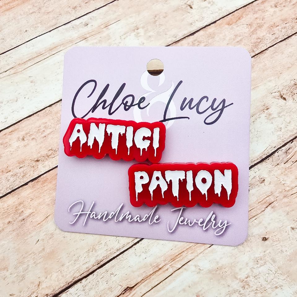 Rocky Horror Picture Show Inspired Lapel Pins: Antici.... PATION! Set of Two Pins | Midnight Screening Accessory | Halloween Jewelry