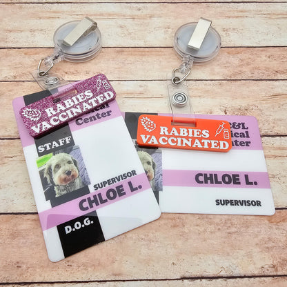 Rabies Vaccinated Badge Tag | Veterinary Badge Charm