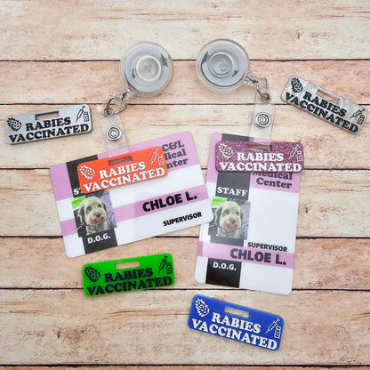 Rabies Vaccinated Badge Tag | Veterinary Badge Charm