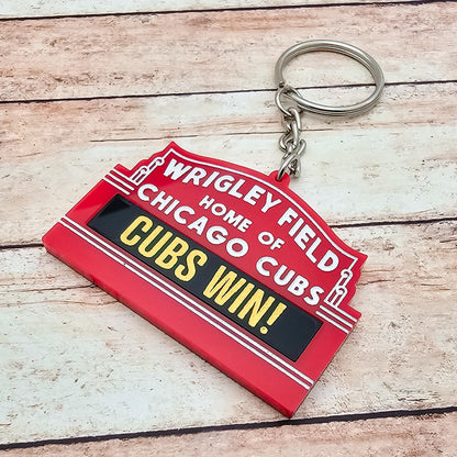 Personalized Wrigley Field Marquee Keychain, Custom Chicago Cubs Acrylic Keyring