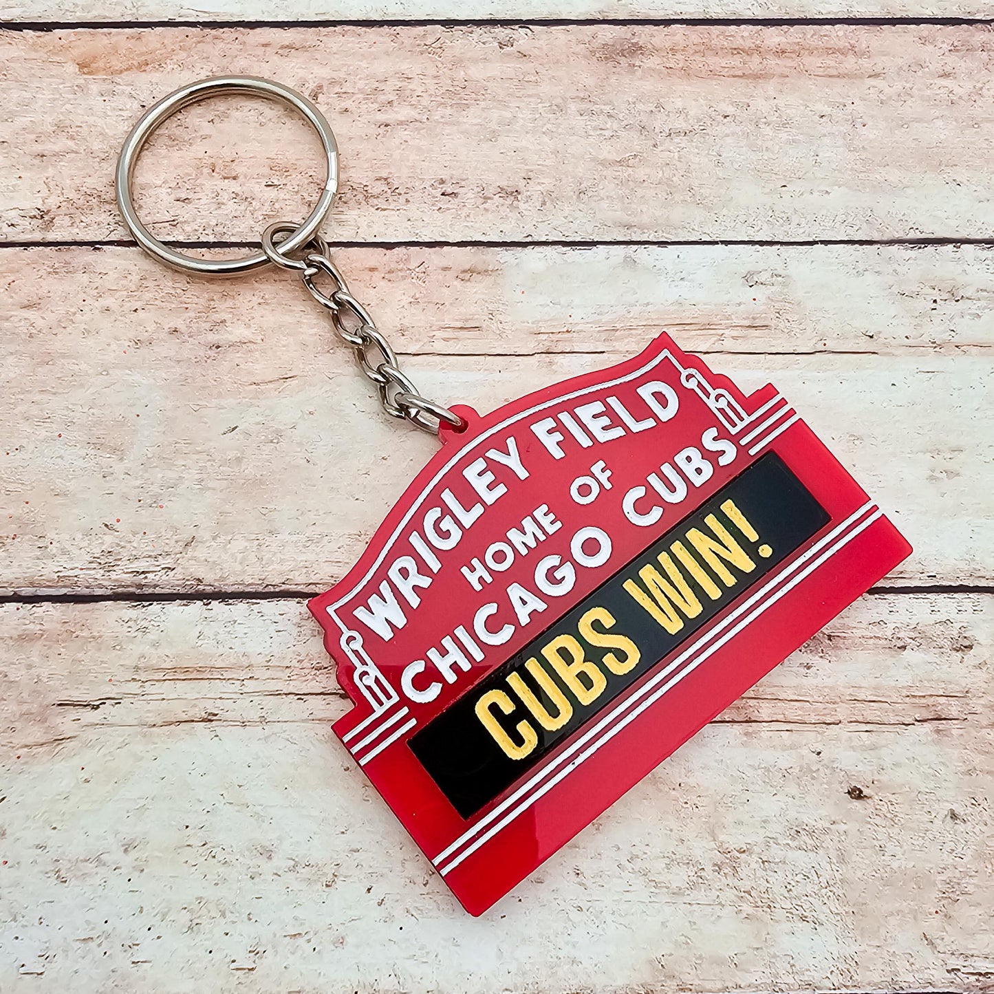 Personalized Wrigley Field Keychain: Chicago Cubs Acrylic Custom Marquee