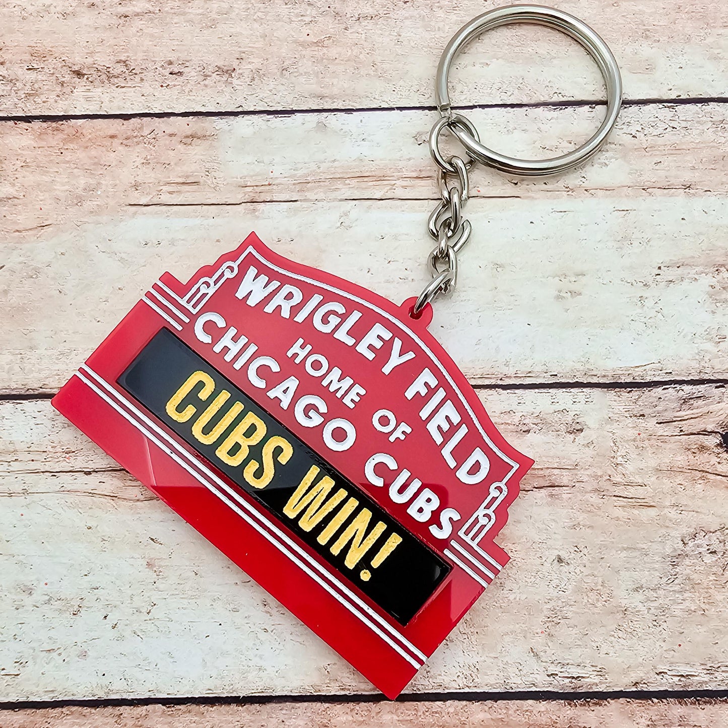 Personalized Wrigley Field Keychain: Chicago Cubs Acrylic Custom Marquee