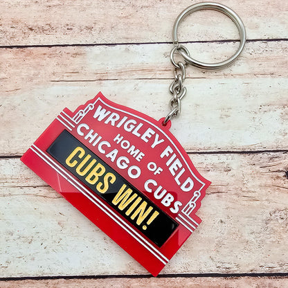 Personalized Wrigley Field Keychain: Chicago Cubs Acrylic Custom Marquee