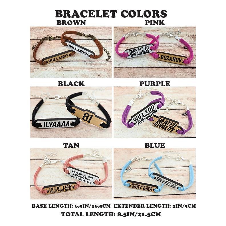 Heated Rivalry Jewelry Inspired Bracelets, Hockey Romance Book Lover Jewelry, Matching Literary Fan Art