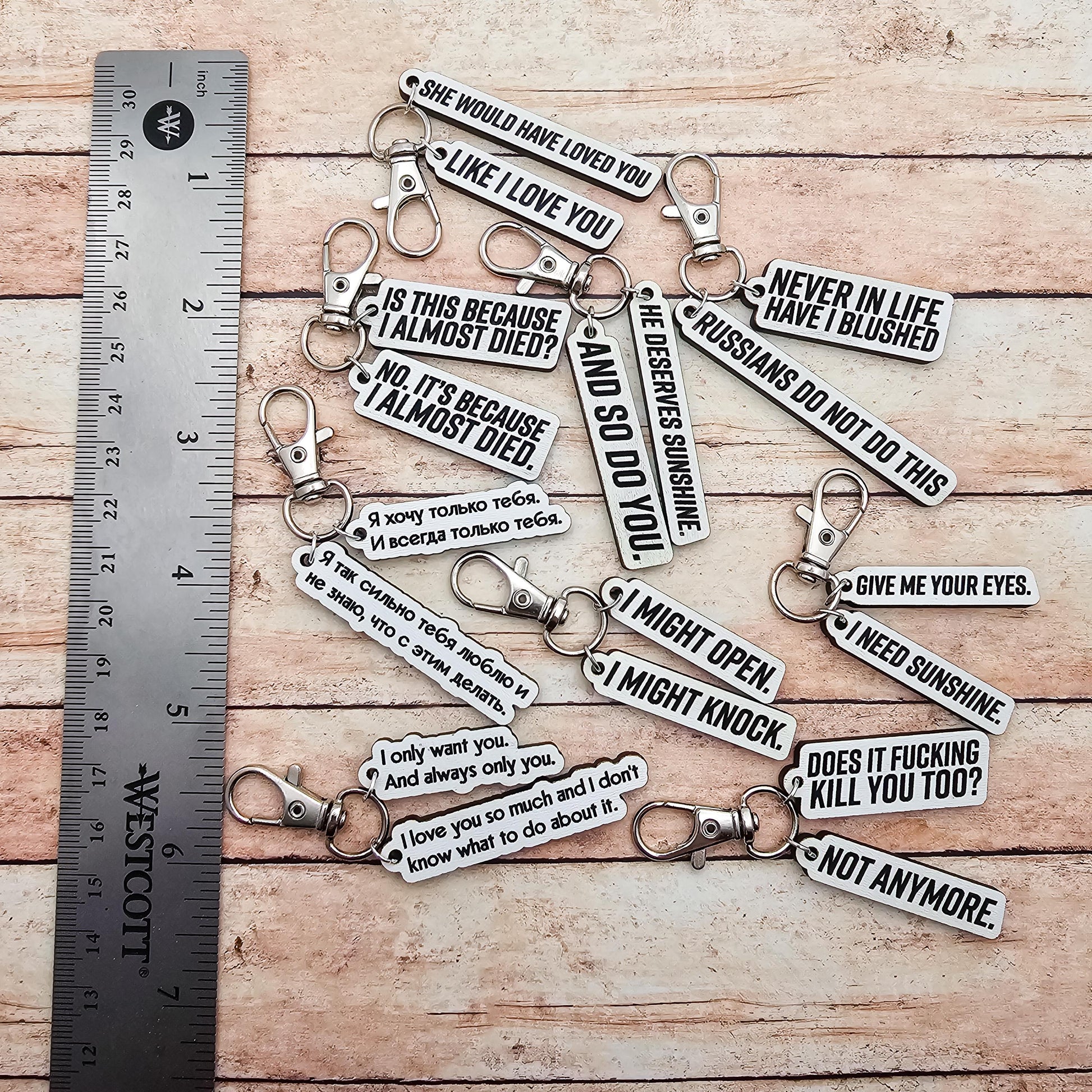 Heated Rivalry Hollanov Inspired 2 Piece Keychain Set – Shane Hollander & Ilya Rozanov Hockey Romance Quote Gift for Booktok Fans